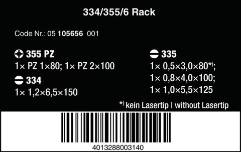 ZESTAW WKRĘTAKÓW KRAFTFORM LASERTIP + WIESZAK, 6CZ