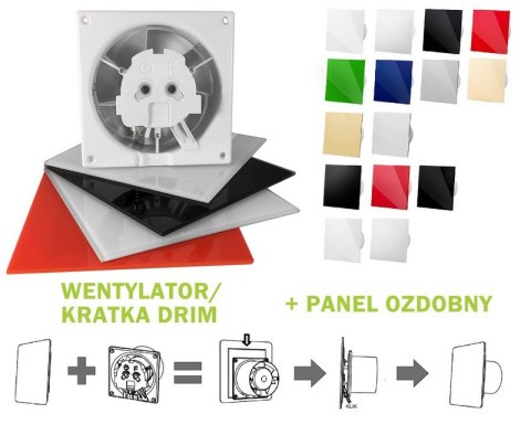 PANEL DO WENTYLATORA DRIM SZKLANY SATYNOWE ZŁOTO