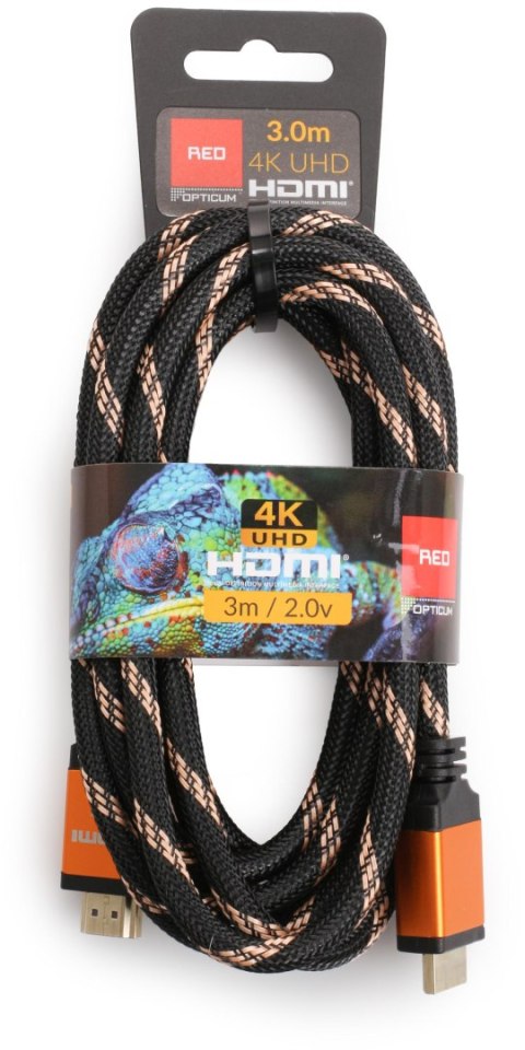 Kabel HDMI-HDMI Opticum RED 4K UHD - 3m (v2.0) OPTICUM Kabel HDMI-HDMI Opticum RED 4K UHD - 3m (v2.0) OPTICUM