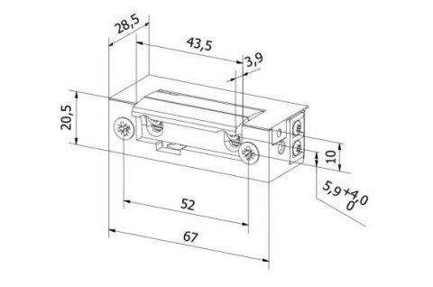 Elektrozaczep BIRA symetryczny ES1-001 12V AC/DC podstawowy BIRA