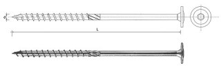 WKRĘT DO DREWNA Z KOŁNIERZEM NA TORX OCYNKOWANY 8*400MM T40