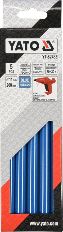 WKŁADY KLEJOWE 11,2X200MM 5SZT NIEBIESKIE WKŁADY KLEJOWE 11,2X200MM 5SZT NIEBIESKIE