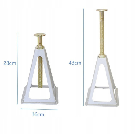 ZESTAW- 4 PODPORY WSPORNIKI ALUMINIOWE DO SAMOCHODU PRZYCZEPY 3500 KG