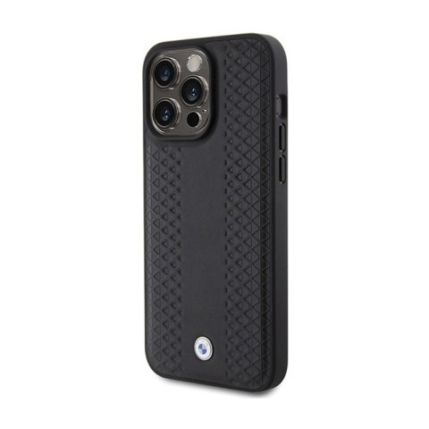 BMW Leather Diamond Pattern - Etui iPhone 15 Pro Max (czarny)