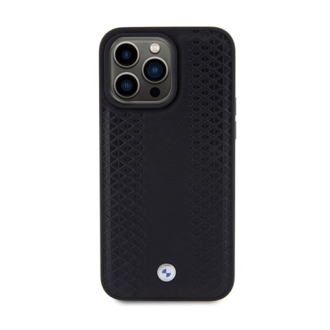 BMW Leather Diamond Pattern - Etui iPhone 15 Pro (czarny)