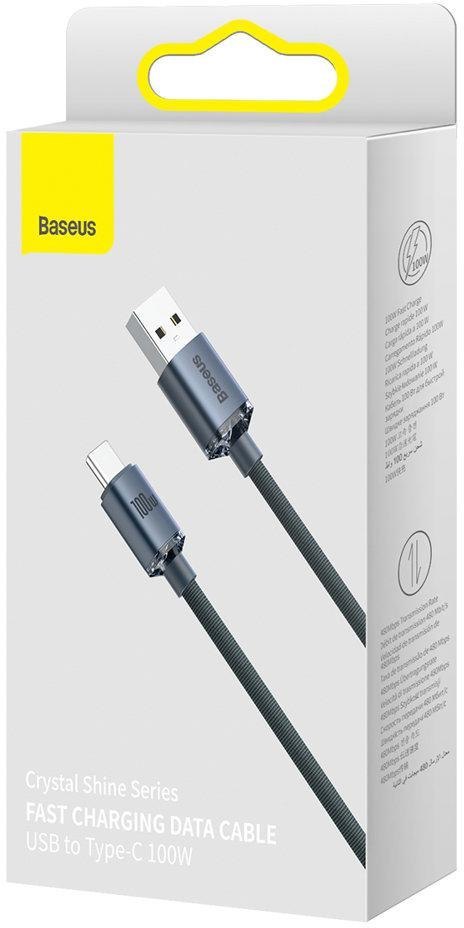 KABEL USB-A / USB-C Baseus Crystal CAJY000401 120cm 100W 6A QC 3.0 W OPLOCIE PREMIUM BASEUS