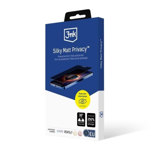 3mk Silky Matt Privacy - Matowa folia prywatyzująca do iPhone 16 Pro