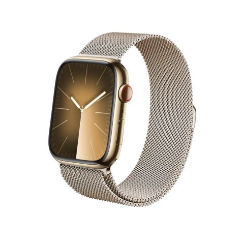 Crong Milano Steel - Pasek ze stali nierdzewnej do Apple Watch 38/40/41/42 mm (szampański)