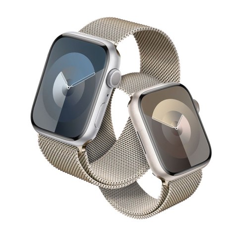 Crong Milano Steel - Pasek ze stali nierdzewnej do Apple Watch 38/40/41/42 mm (szampański)