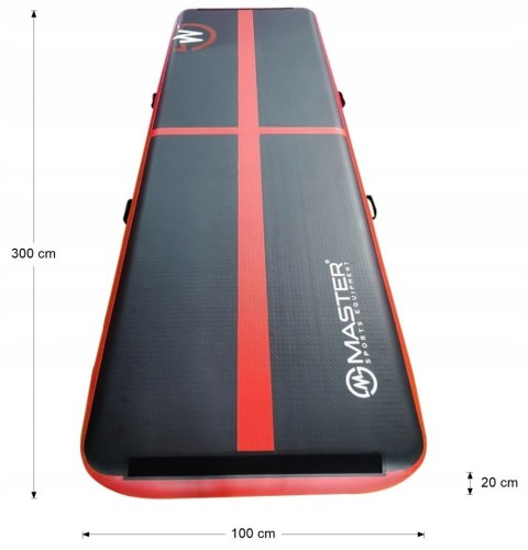 AirTrack Dmuchana Mata Gimnastyczna MASTER 300 x 100 x 20 cm Black-Red