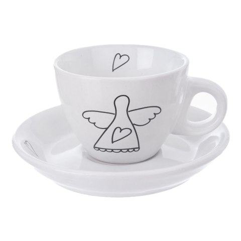 Filiżanka do kawy espresso porcelanowa biała 90 ml 2 sztuki