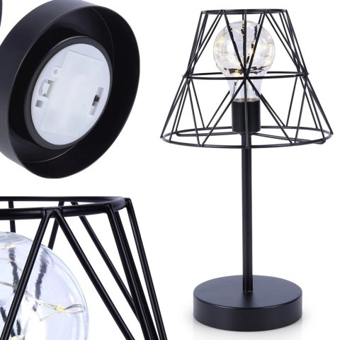 Lampa stołowa na baterię LED czarna 30,5 cm