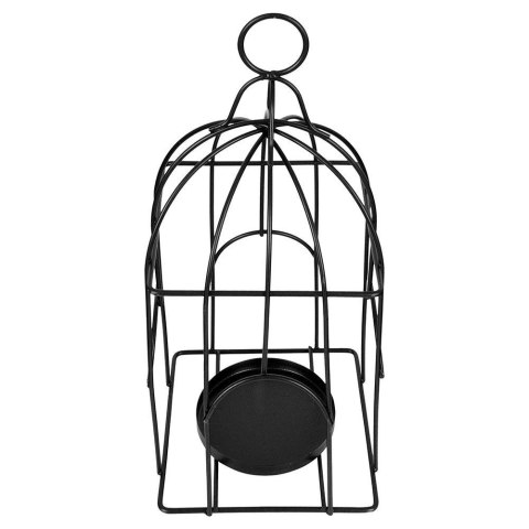 Lampion świecznik na świeczki tealight metalowy czarny klatka dla ptaków Lampion świecznik na świeczki tealight metalowy czarny klatka dla ptaków