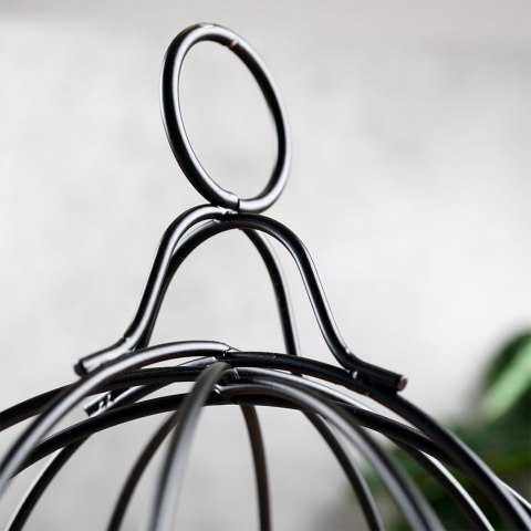 Lampion świecznik na świeczki tealight metalowy czarny klatka dla ptaków Lampion świecznik na świeczki tealight metalowy czarny klatka dla ptaków