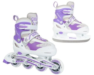 Łyżworolki 2w1 SPARTAN Purple-White Inliner (38-41)