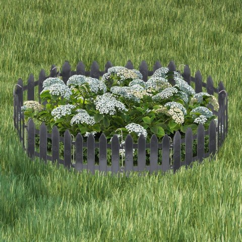 Palisada płotek ogrodowy grafitowy obrzeże border zestaw 10 szt. 200 cm 20x15 cm Palisada płotek ogrodowy grafitowy obrzeże border zestaw 10 szt. 200 cm 20x15 cm