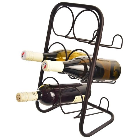 Stojak na wino metalowy czarny 6 butelek 22,5x39 cm