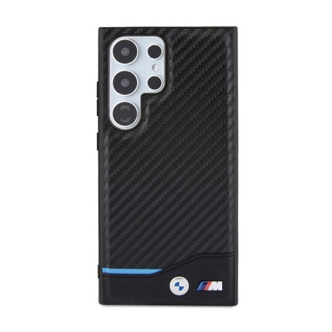 BMW Leather Carbon Blue Line - Etui Samsung Galaxy S24 Ultra (czarny)