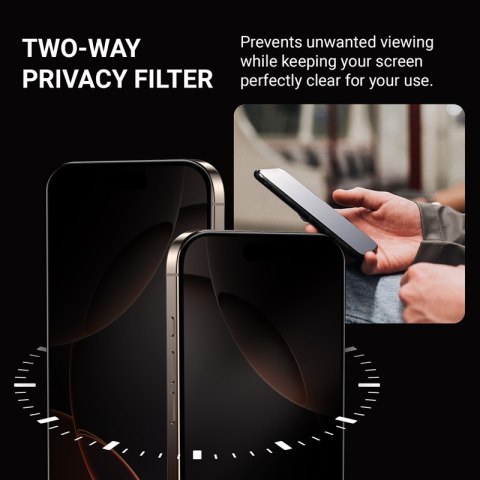 Crong Privacy 3D Armour Glass - Hartowane szkło prywatyzujące iPhone 16 Pro