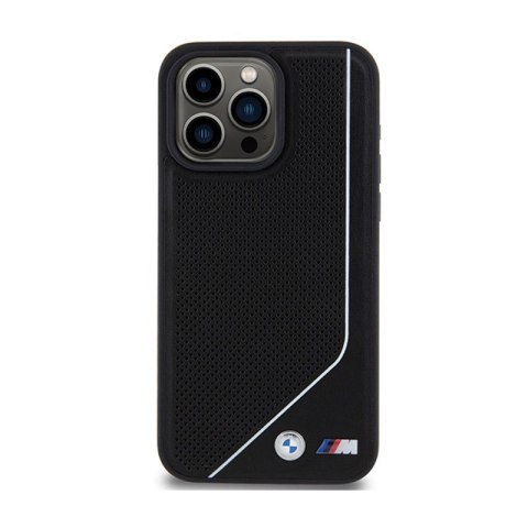 BMW Perforated Twisted Line MagSafe - Etui iPhone 15 Pro Max (czarny)