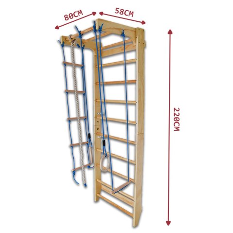 Drabinka gimnastyczna z dodatkowymi elementami 220cm Bituxx