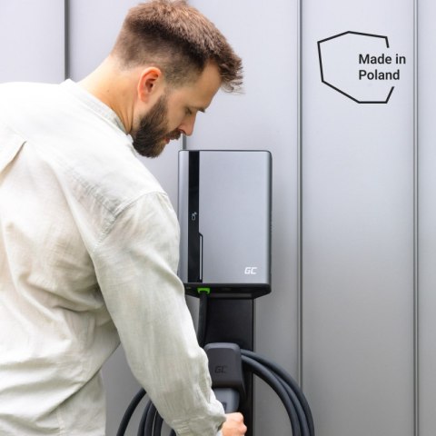 Green Cell - Ładowarka HabuDen Wallbox 22kW 32A 5m Typ 2 do ładowania pojazdów elektrycznych EV z aplikacją GC Bluetooth WiFi NF