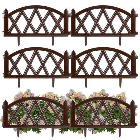 PALISADA PŁOTEK OGRODOWY 6SZT BRĄZOWY 300CM PALISADA PŁOTEK OGRODOWY 6SZT BRĄZOWY 300CM