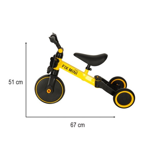 Rowerek Trike Fix Mini biegowy trójkołowy 3w1 z pedałami żółty