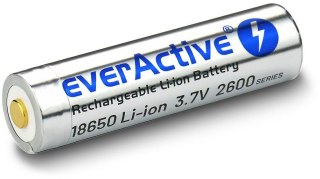 Akumulator 18650 Li-Ion 3,7V everActive 2600mAh (1 szt.) micro-USB z zabezpieczeniem EVERACTIVE