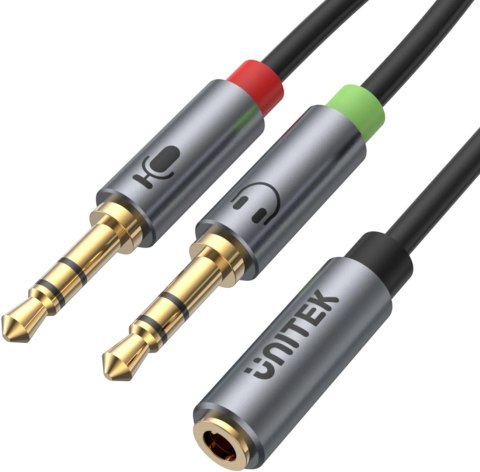 Adapter Unitek Y-C957ABK miniJack 3,5mm (F) - 2x 3,5mm (M) UNITEK Adapter Unitek Y-C957ABK miniJack 3,5mm (F) - 2x 3,5mm (M) UNITEK