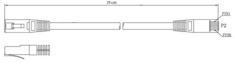 PATCHCORD KAT5E UTP 0,25M SZARY INNY