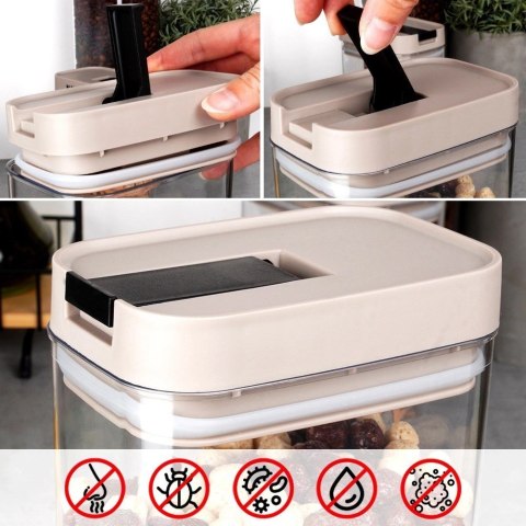Pojemnik na Produkty Sypkie Żywność Hermetyczny Organizer NAVA 1,8 L