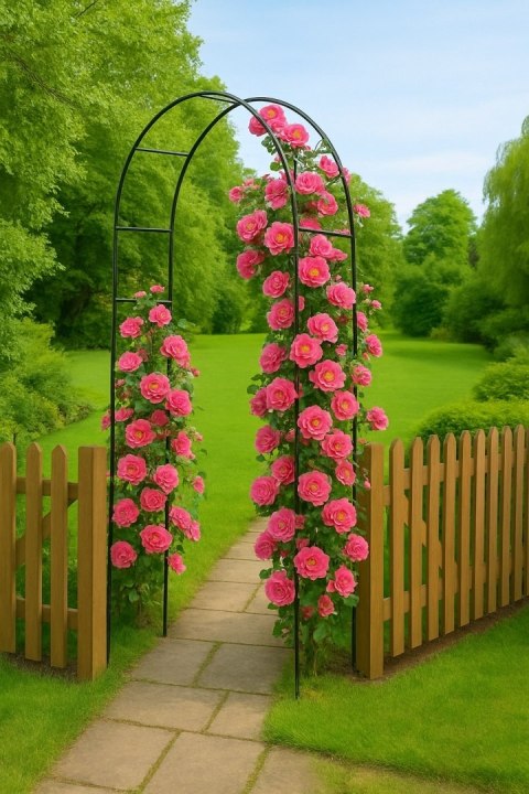 Pergola ogrodowa na róże pnącza czarna Bituxx Pergola ogrodowa na róże pnącza czarna Bituxx