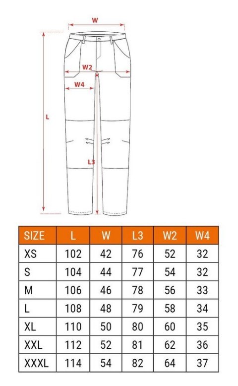 SPODNIE ROBOCZE PREMIUM PRO ROZMIAR XL