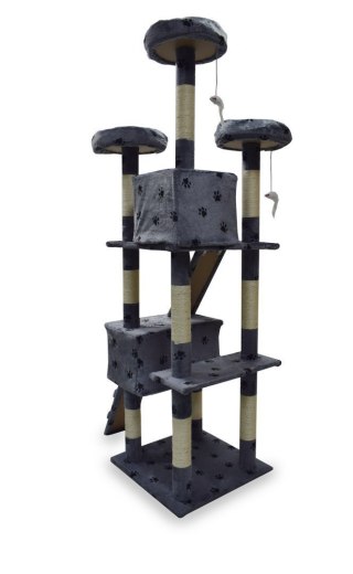 Drapak drzewko Legowisko Wieża dla Kota 170cm Jasnoszary w łapki ANIMEL