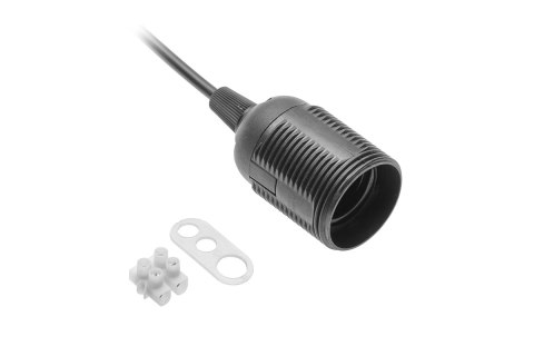 OPRAWKA E27 Z PRZEWODEM I KOSTKĄ 240V 60W, 2X0,75MM2 CZARNA OPRAWKA E27 Z PRZEWODEM I KOSTKĄ 240V 60W, 2X0,75MM2 CZARNA