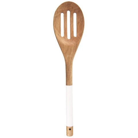 Łopatka kuchenna drewniana akacjowa ażurowa 30 cm do mieszania nakładania
