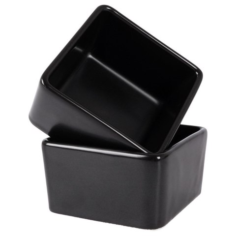 Miseczki miski do dipów na przekąski ceramiczna czarna zestaw 2 szt.