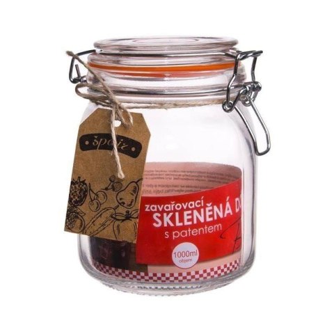 Słoik pojemnik szklany patentowy z klipsem BELA 1 l