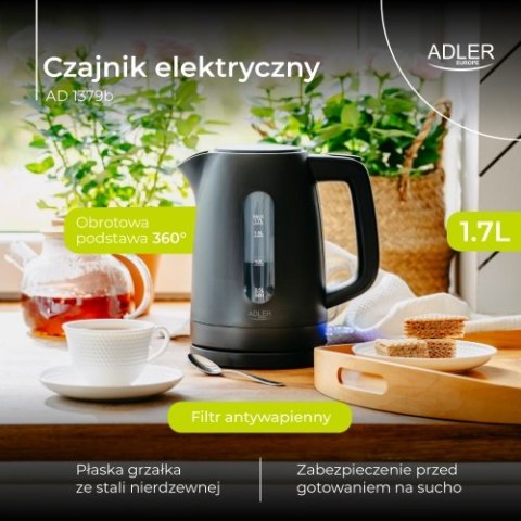 Czajnik elektryczny 1,7 L | STRIX | Płaska grzałka | Automatyczne wyłączanie | czarny