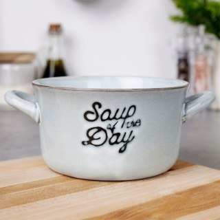 Miska ceramiczna na zupę płatki owsiankę bulionówka do zupy niebieska 650 ml