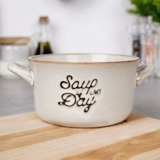 Miska ceramiczna na zupę płatki owsiankę bulionówka do zupy szara 650 ml