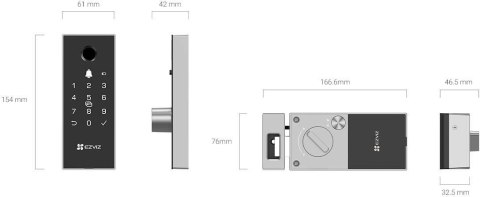Inteligentny zamek cyfrowy Ezviz DL03 Pro EZVIZ Inteligentny zamek cyfrowy Ezviz DL03 Pro EZVIZ