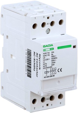 Stycznik modułowy 4 biegunowy 2P/25A    4NO  230V GACIA