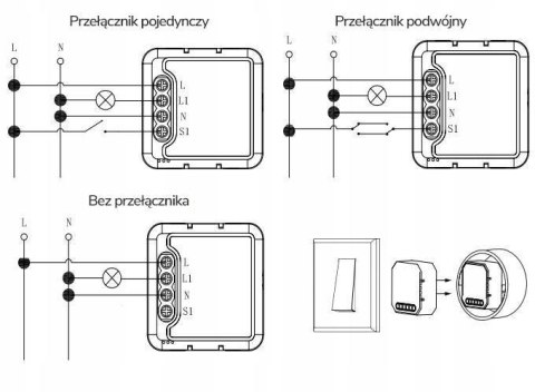 Moduł OXT mini przekaźnik 1 obwód WiFi TUYA OXT