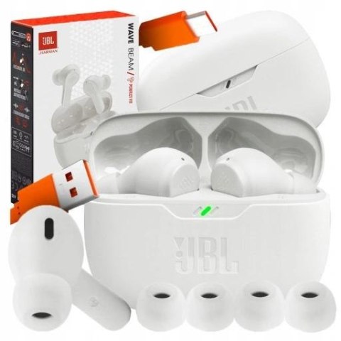 Słuchawki douszne JBL Wave Beam Białe JBL Słuchawki douszne JBL Wave Beam Białe JBL