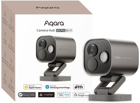 Aqara Camera Hub G5 Pro Wi-Fi Szara | Kamera IP | 1520p, Zigbee, CH-C07D AQARA Aqara Camera Hub G5 Pro Wi-Fi Szara | Kamera IP | 1520p, Zigbee, CH-C07D AQARA