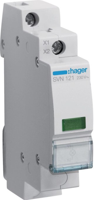 Lampka sygnalizacyjna, 230V AC, Zielony LED HAGER SVN121 HAGER
