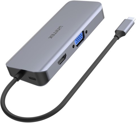 Hub USB Unitek USB-C 3xUSB 3.1 PD HDMI SD VGA RJ45 UNITEK Hub USB Unitek USB-C 3xUSB 3.1 PD HDMI SD VGA RJ45 UNITEK