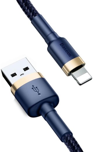 Kabel Baseus Cafule USB-A / Lightning 2.4A QC 3.0 1 m - niebiesko-złoty BASEUS
